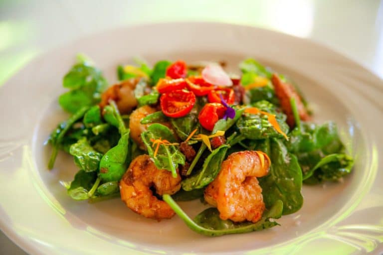 BBQ Shrimp Salad with greens