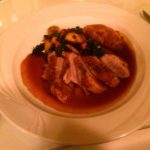 Roasted duck breast with Duchess potatoes and winter vegetables