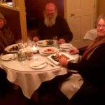 Nancy Wright, Joel Hamilton, and Mary Jo Hamilton enjoy their meal during a Thanksgiving getaway