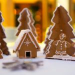 gingerbread trees, house, and people