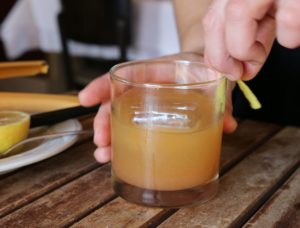 cocktail with a lemon twist
