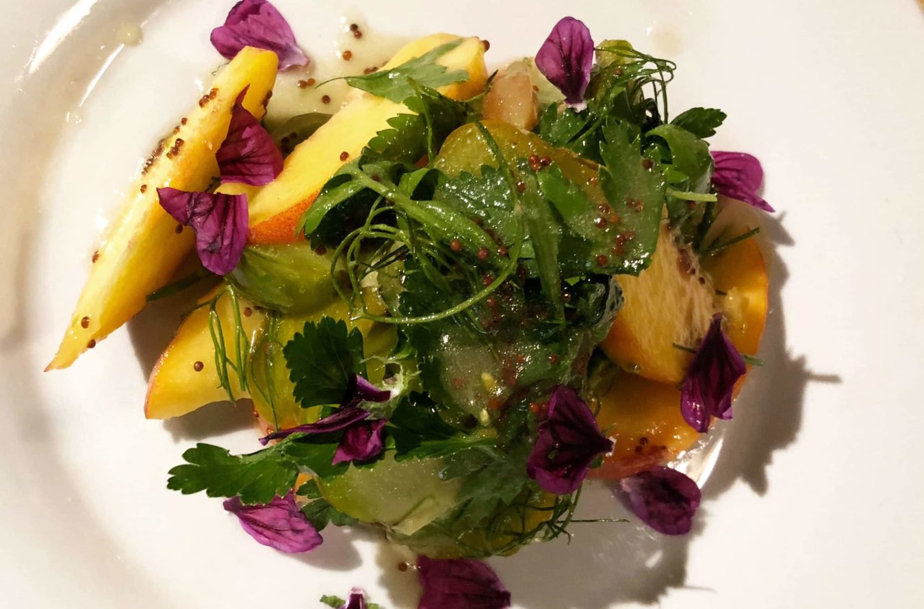 salad of peaches and herbs